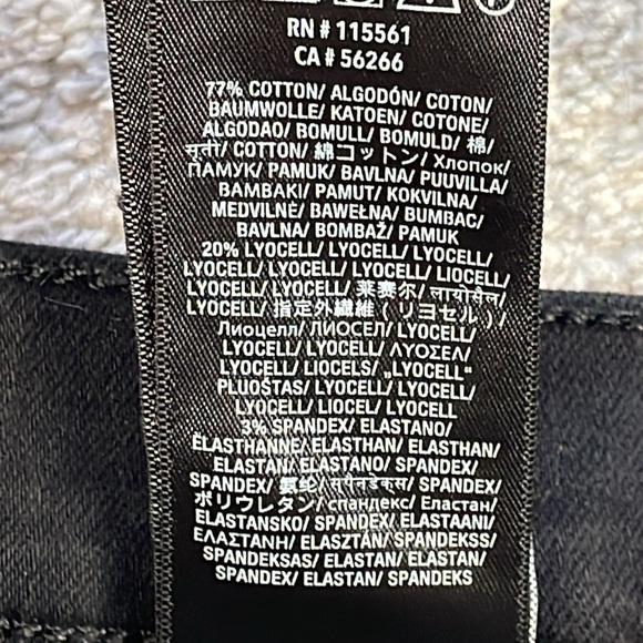 7 For All Mankind Mid Rise Raw Frayed Hem Cut Off Mini Shorts Black Sz 28 - Picture 11 of 12